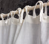 Tie Top Off White Linen Curtain with Ruffles (1 pcs)