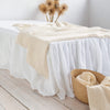 Introducing our optical white linen bed valance, the perfect addition to complete your bedding set. Whether you're looking to enhance the aesthetics of your bedroom or simply add a functional element to your bedding, our optical white bed valance is a perfect choice.