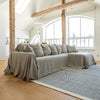 Our rustic unbleached linen sectional couch cover a stylish way to change up the look of the room. Plus, linen has natural properties that make it resistant to stains and easy to clean, which adds to its appeal for everyday use.