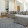 Our rustic unbleached linen sectional couch cover a stylish way to change up the look of the room. Plus, linen has natural properties that make it resistant to stains and easy to clean, which adds to its appeal for everyday use.