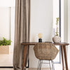 Lined rustic unbleached linen curtains with lining, designed and made to provide maximum protection from the sun and heat coming through the window.