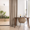 Lined rustic unbleached linen curtains with lining, designed and made to provide maximum protection from the sun and heat coming through the window.