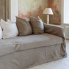 Discover the perfect balance of functionality and elegance with our rustic unbleached couch cover today. Designed to shield your couch from daily spills and stains or pets, these covers offer both practicality and elegance.