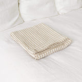 Linen flat sheet, elegantly striped in white and natural tones.
Crafted for the modern bedroom, these sheets offer unparalleled softness and breathability, ensuring a comfortable night's sleep year-round.