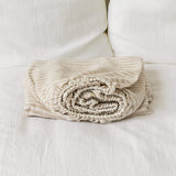 Delicately striped in a harmonious blend of white and natural hues.
Crafted with care, these sheets offer a gentle touch and unparalleled breathability, ensuring a restful night's sleep in every modern bedroom.