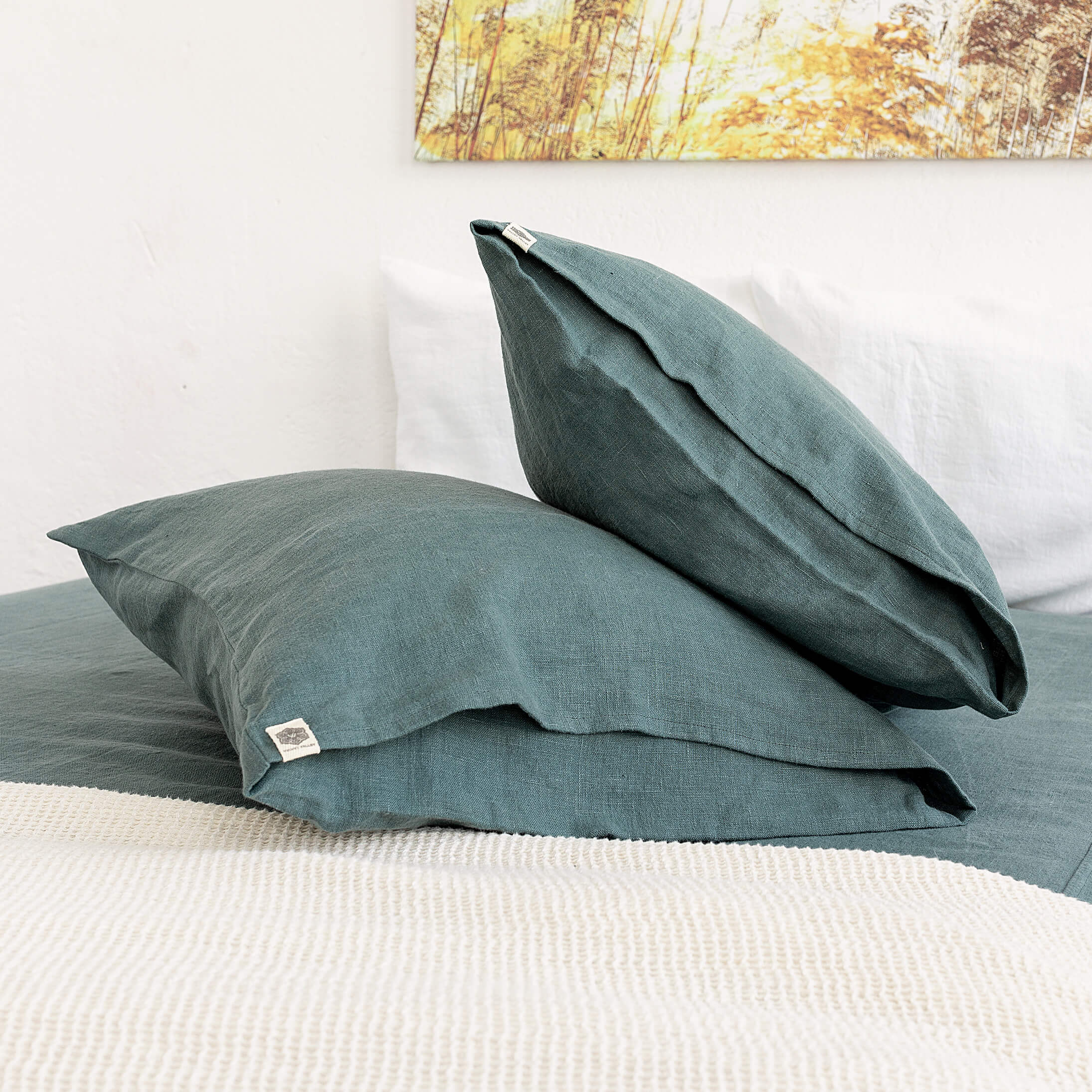 Sometimes it takes just a small detail to make a home interior complete, perfect and unique. And that little detail could be our teal blue linen pillow sham.