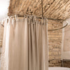 Our tie top natural unbleached linen shower curtains with ruffles are designed and made to give your home a unique and timeless charm, and no matter the style of your home, linen can fit into any interior.