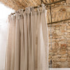 Our tie top natural unbleached linen shower curtains with ruffles are designed and made to give your home a unique and timeless charm, and no matter the style of your home, linen can fit into any interior.