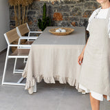 Listen to your wishes and dreams and give your dining area a new character with our natural unbleached linen tablecloth in an easy and stylish way.