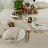 Introducing our unbleached linen napkins set, designed to elevate your dining experience with a touch of warmth and charm.
