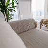 This natural linen cover enhance your decor, but it also serves as a shield against the playful antics of your beloved pets, safeguarding your couch from any potential damage.