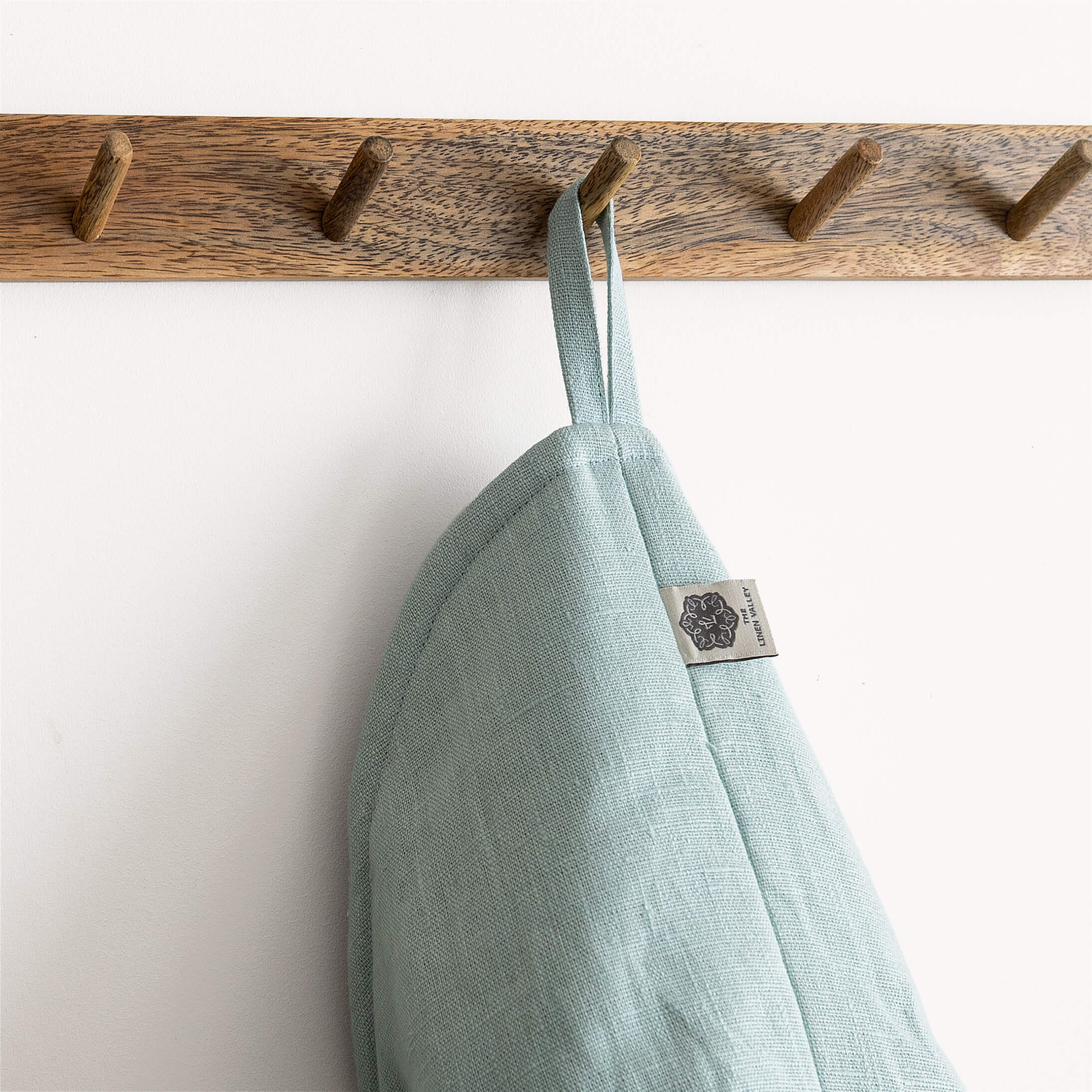 Duck Egg Blue linen hanging bag in heavyweight 260 g/m² European linen