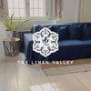 Navy blue linen couch cover designed and crafted to elevate your interior with a fresh look and great energy. It offers a practical solution for safeguarding your furniture against the playful antics of your beloved pets.