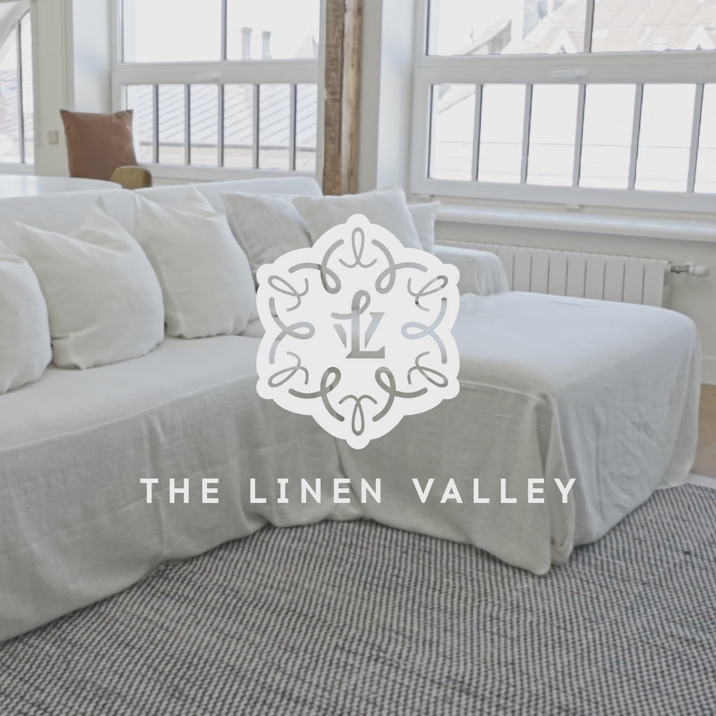 Our Antique White linen couch covers made for sectional sofas to protect your couch from the spots on the daily basis or if you feel that the couch needs a new look in the room. You may style it with various colours of linen cushions we offer.