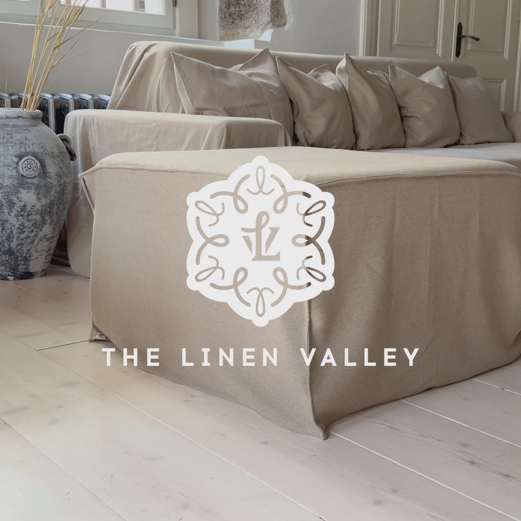 Our new rustic heavy unbleached linen ottoman cover – the ultimate solution for giving your ottoman a fresh look and upgrading your interior. Crafted with care, our ottoman cover made from the highest quality linens, available in a range of colours.