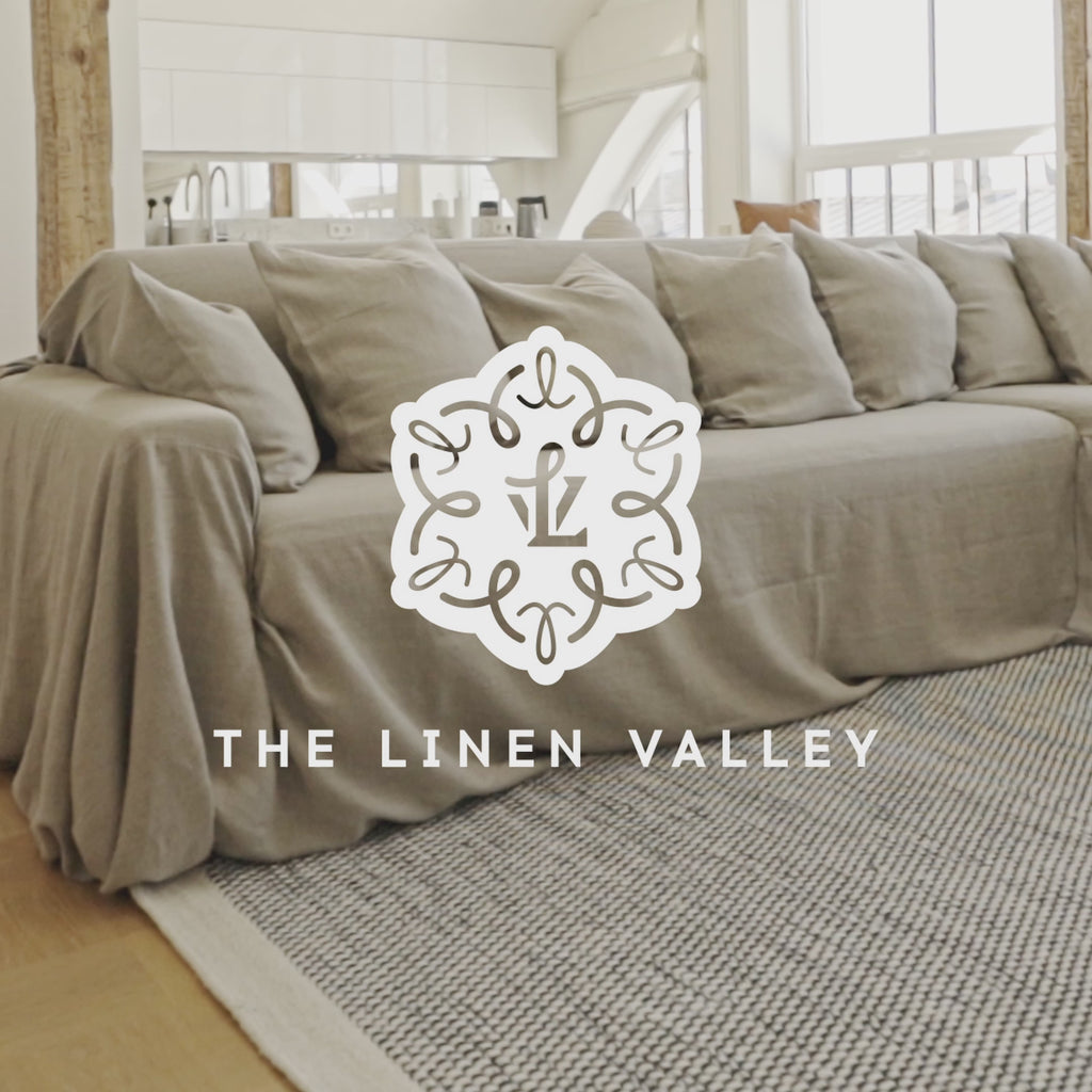 Our rustic unbleached linen sectional couch cover a stylish way to change up the look of the room. Plus, linen has natural properties that make it resistant to stains and easy to clean, which adds to its appeal for everyday use.