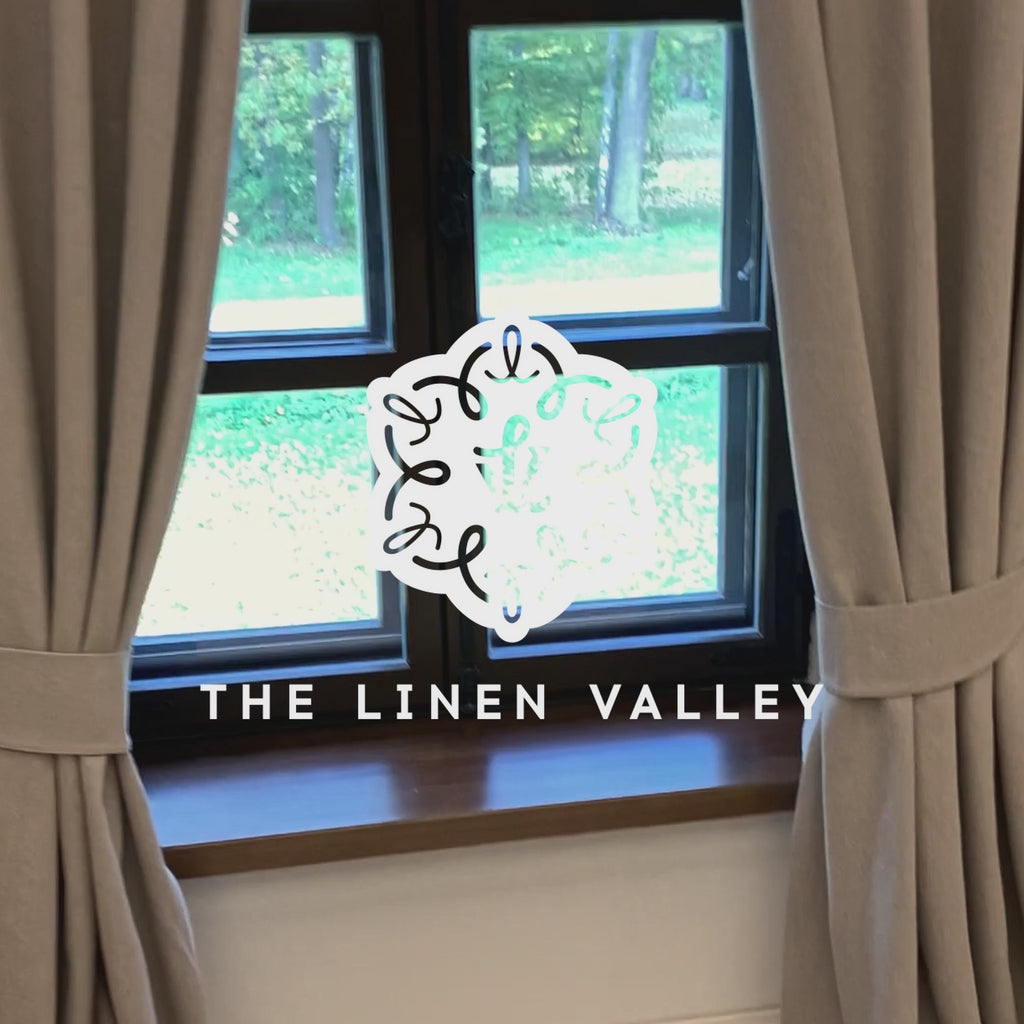 Our rustic heavy linen curtain tie-back is the perfect solution for keeping your curtains looking neat and stylish. Made from the highest-quality European linen, they offer durability and a luxurious feel.