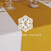 Give your table a touch of distinction and decoration with our amber yellow linen table runner. Use the table runner on its own or combine it with a linen tablecloth, placemats or napkins.