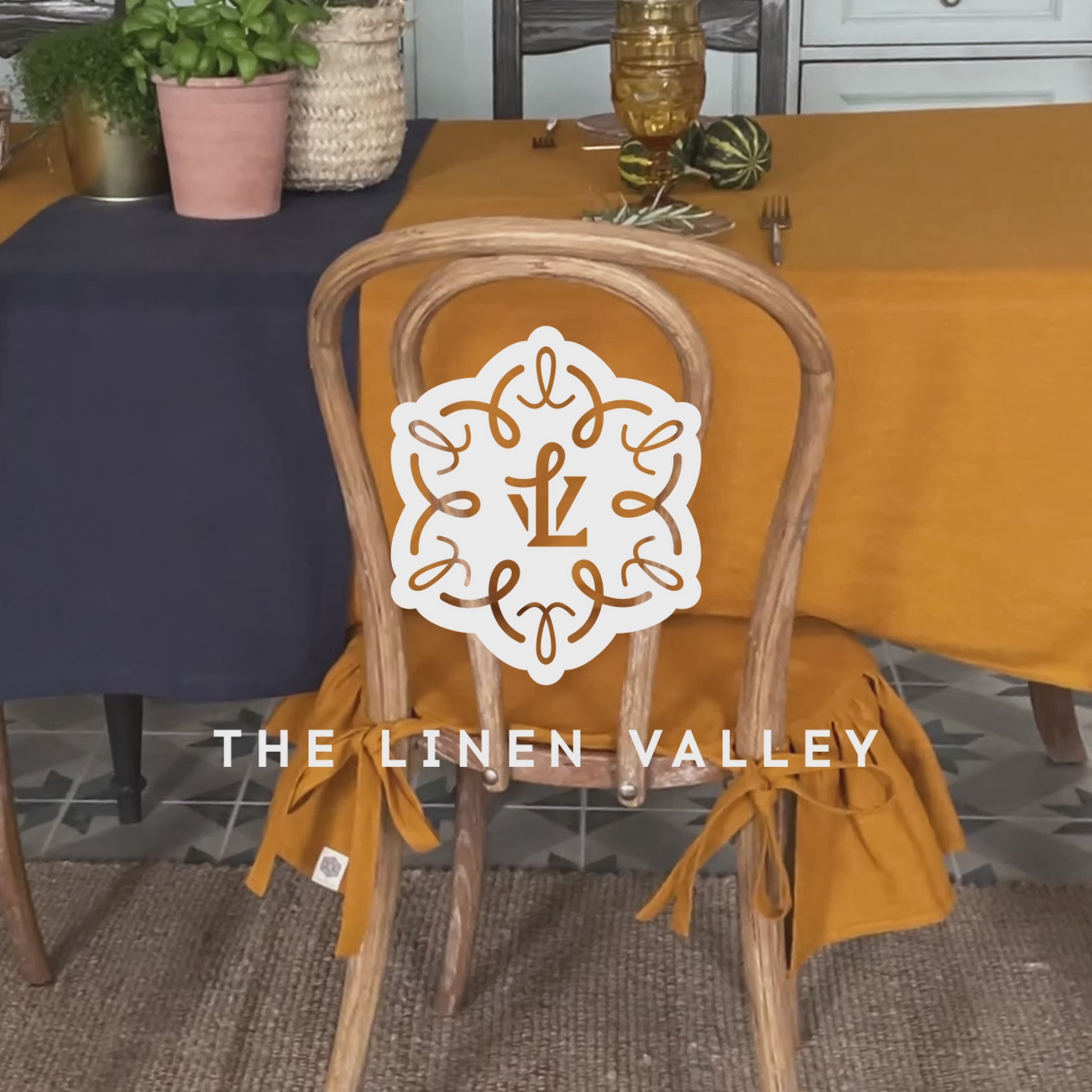 Our amber yellow linen ruffled chair slipcovers offer both practicality and aesthetic appeal. The covers will protect dining chairs from spills and stains, also enhance the visual appeal of your space with their timeless natural style. Slipcovers will simply change your chairs appearance and provide an elegant solution.