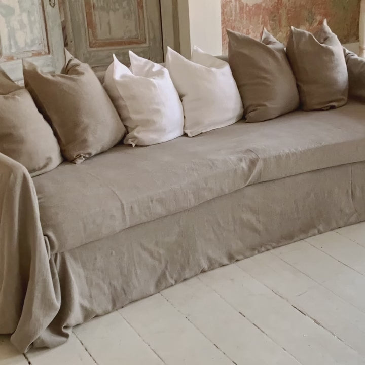Discover the perfect balance of functionality and elegance with our rustic unbleached couch cover today. Designed to shield your couch from daily spills and stains or pets, these covers offer both practicality and elegance.