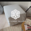 Antique White Linen Ottoman Slipcover
