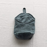 Teal Blue linen hanging bag in heavyweight 260 g/m² European linen