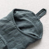 Teal Blue linen hanging bag in heavyweight 260 g/m² European linen