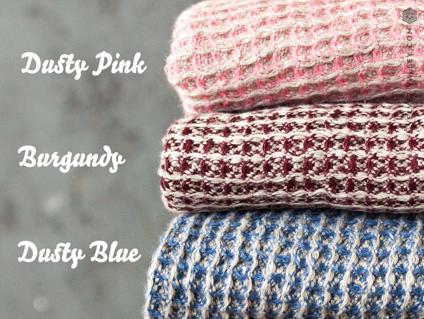 Linen burgundy waffle towel - Velvet Valley