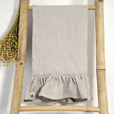 Natural linen towel with ruffles - Velvet Valley