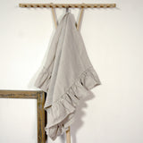 Natural linen towel with ruffles - Velvet Valley