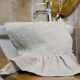 Natural linen towel with ruffles - Velvet Valley