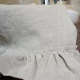 Natural linen towel with ruffles - Velvet Valley