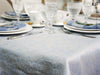 Natural linen light blue  tablecloth - Velvet Valley