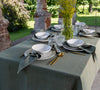 Moss green linen tablecloth would give your dining area a new character and style.&nbsp; Our linen tablecloths are made from the highest quality European linen and are designed for a long lasting.