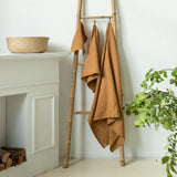 Mustard brown linen towel - Velvet Valley