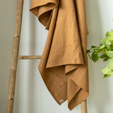 Mustard brown linen towel - Velvet Valley