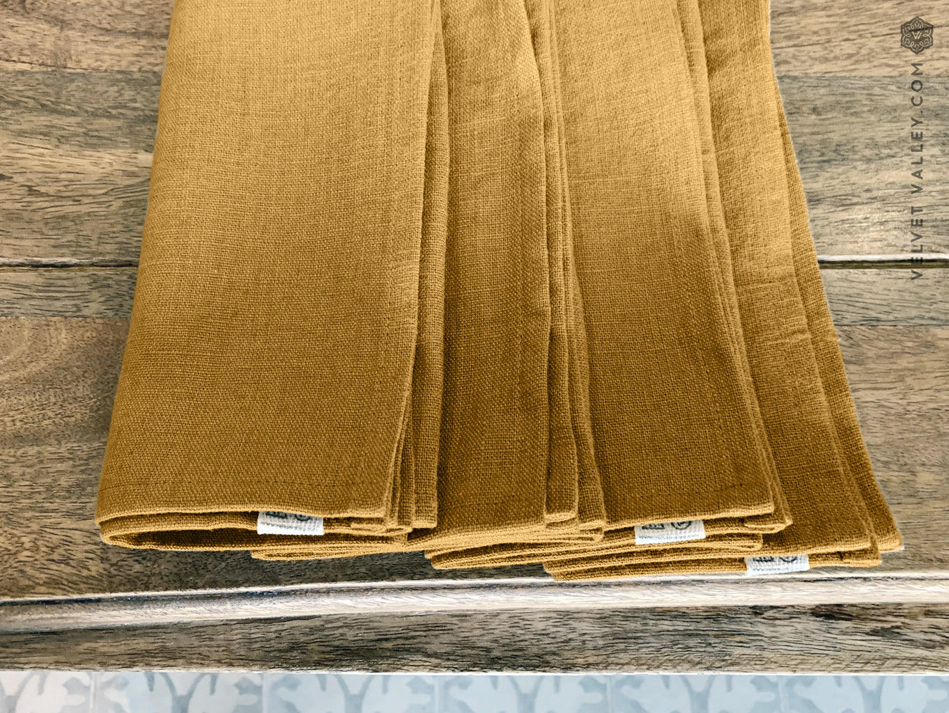 Dusty Mustard Linen Napkin Set - The Linen Valley