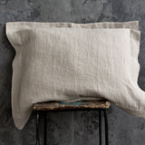 Stonewashed unbleached linen Oxford pillow - Velvet Valley