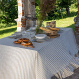 Striped Linen Tablecloth with Ruffles - The Linen Valley