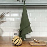 Linen moss green tea towel - Velvet Valley