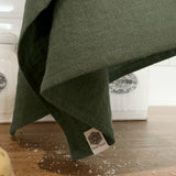 Linen moss green tea towel - Velvet Valley