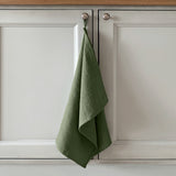 Linen moss green tea towel - Velvet Valley