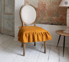 LINEN chair slip cover with ruffle - French Brasserie Oval Chair