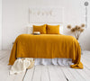 Linen AMBER YELLOW bedspread - absolutely gorgeous piece of heavier linen.