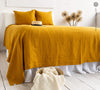 Linen AMBER YELLOW bedspread - absolutely gorgeous piece of heavier linen.