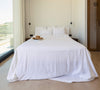 BRIGHT WHITE natural linen bedspread