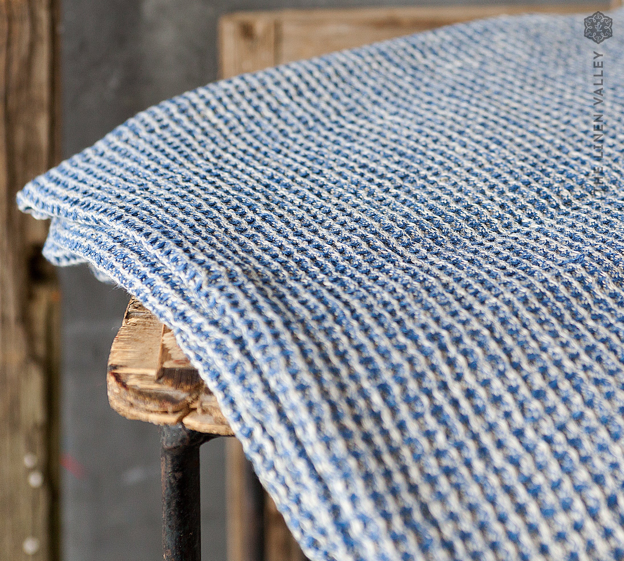 Blue Melange Linen Towel And Set - The Linen Valley