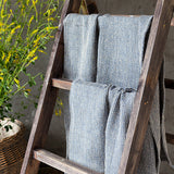 Blue Melange Linen Towel And Set - The Linen Valley