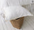 OPTICAL WHITE linen pillow case with lace