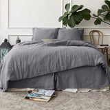 Charcoal Grey Linen Comforter Cover - The Linen Valley